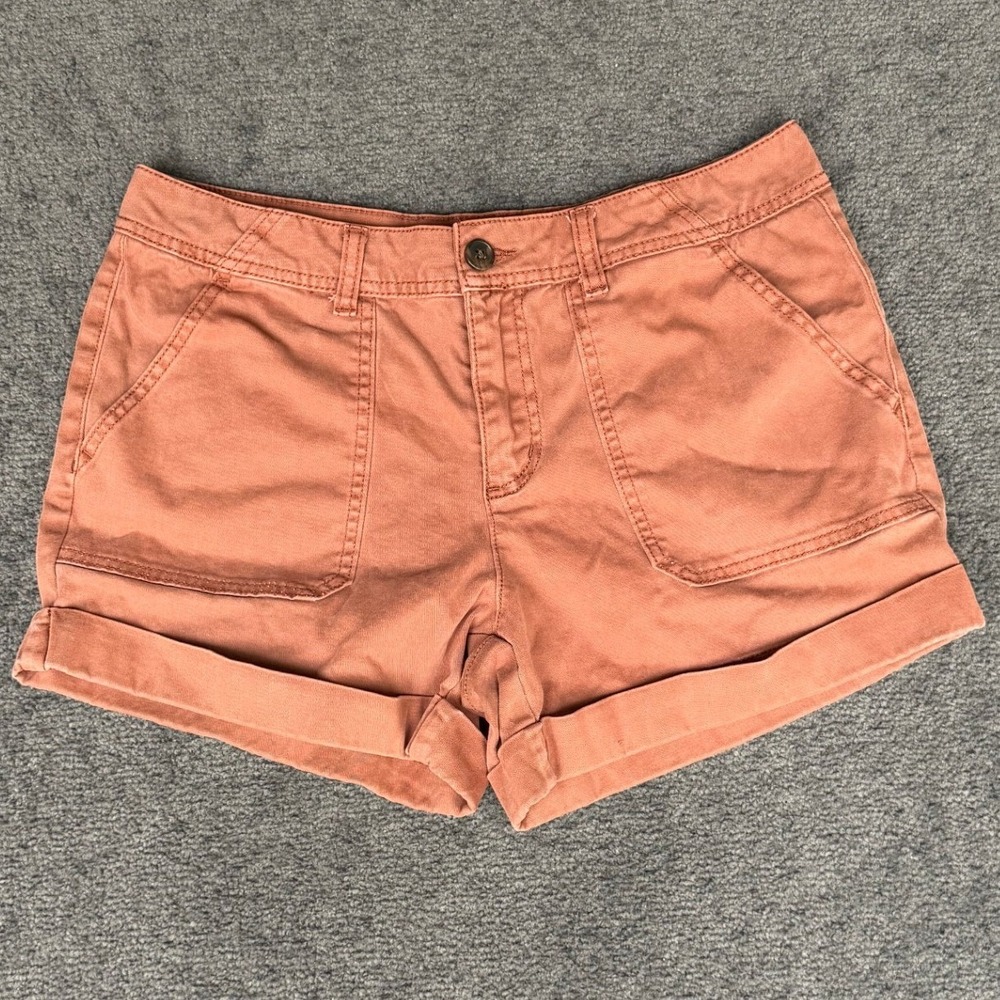 C&C California Womens Terracotta Coral Utility Cuffed Shorts Size 6 Patch Pocket